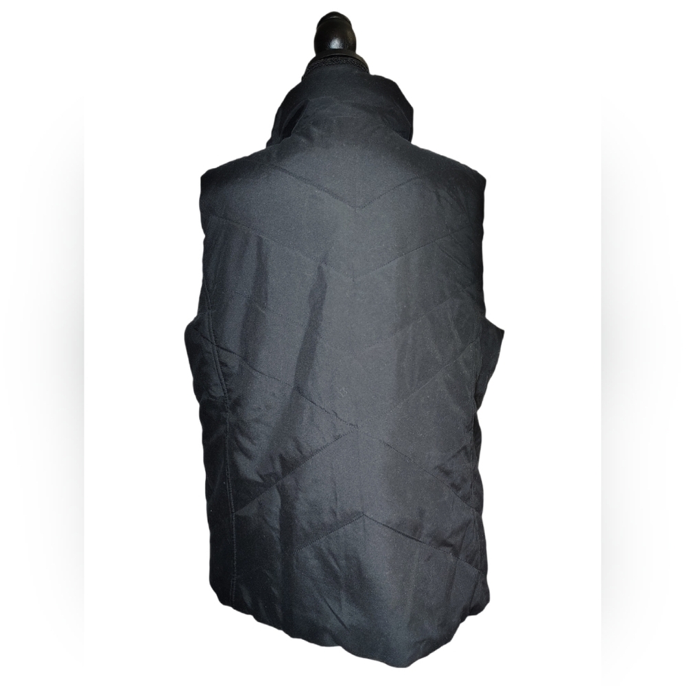 Jones New York Sport Reversible Quilted Vest 1X Black Plaid Puffer - Picture 6 of 13